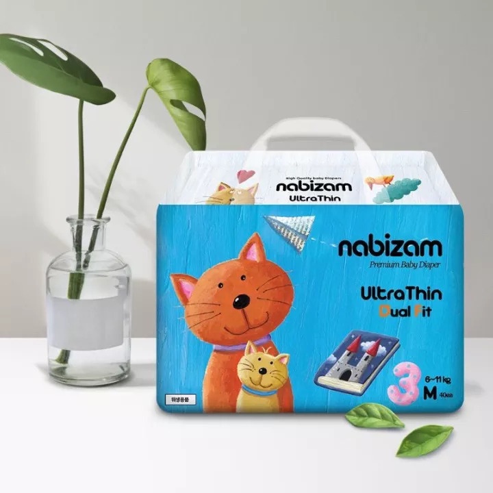 Bỉm tã quần cho bé Nabizam M32/L30/XL26/2XL22/3XL20, bỉm quần Hàn Quốc siêu mỏng - Monnie Kids