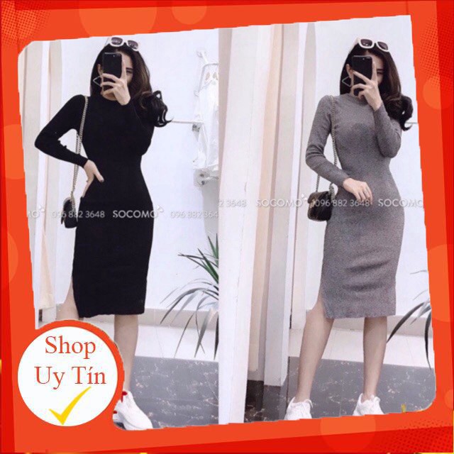 Váy Len Body Cổ Tròn (VIDEO+ ẢNH THẬT) -Hàng nhập khẩu