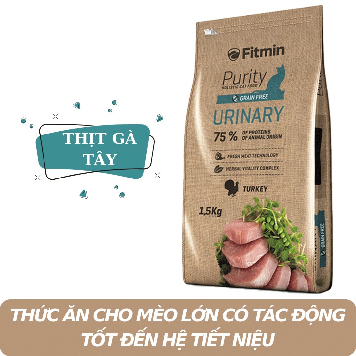 Fitmin Cat Purity Urinary - Thức Ăn Cho Mèo Lớn Tác Động Tốt Đến Hệ Tiết Niệu 1,5KG