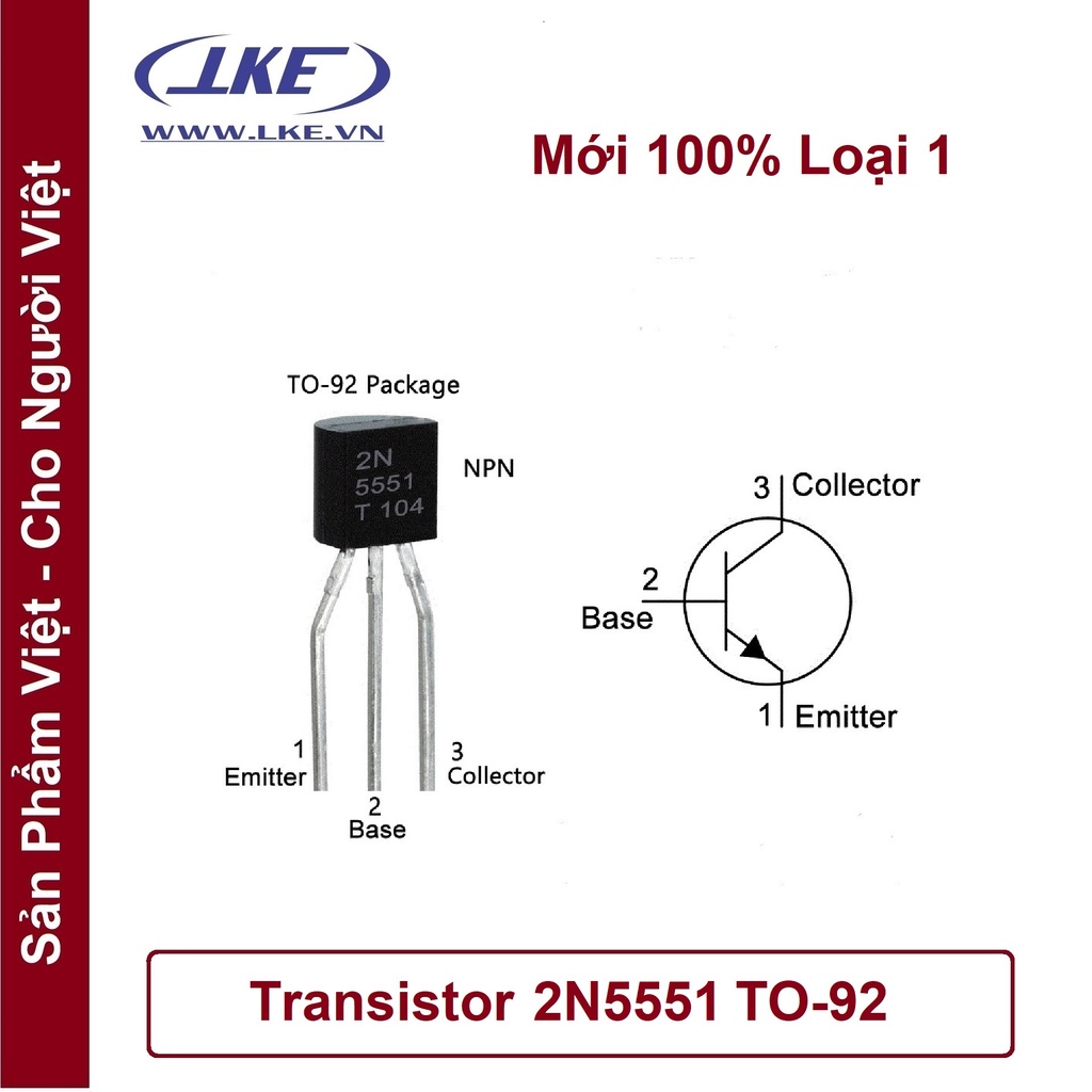 5 Con Transistor 2N5551 TO-92 150V 0.6A NPN
