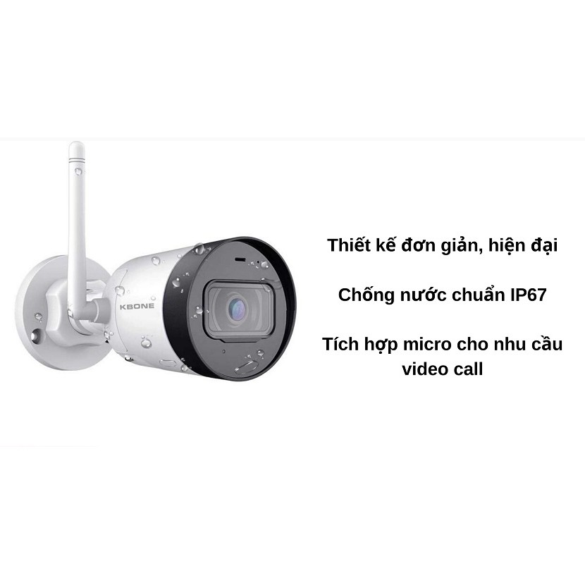 Camera Wifi KN-2001WN không dây 2.0MP ,Chống nước , xem qua điện thoại , Bảo hành chính hãng