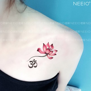 Hình Xăm Dán Tạm Thời Hình Hoa Sen Phong Cách Trung Hoa Độc Đáo