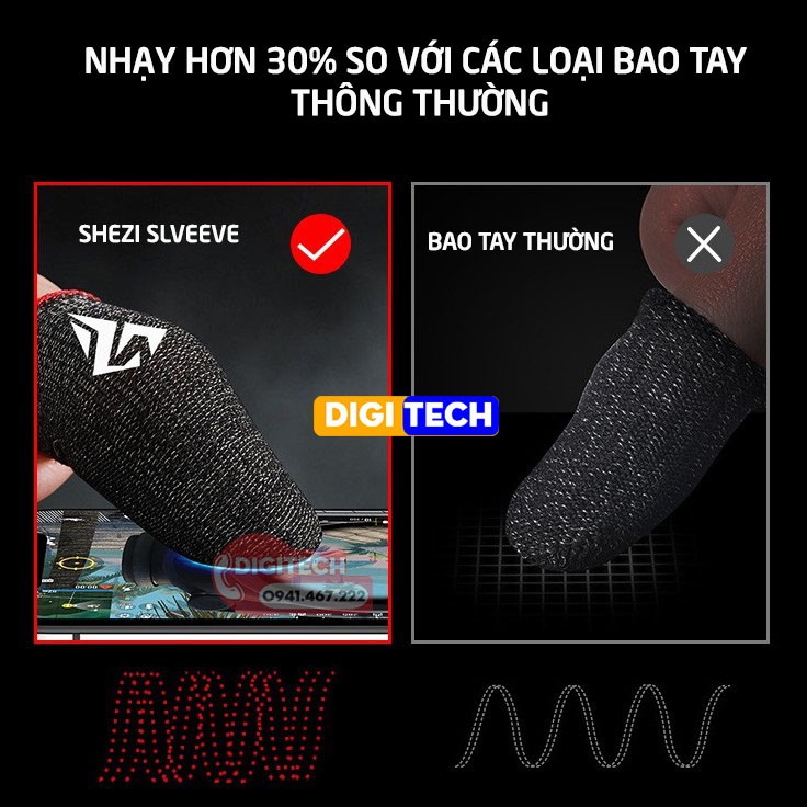 Bao tay chơi game Shezi Sleeve | Găng tay chơi game Shezi feelers sợi bạc cao cấp chống mồ hôi tay, tăng độ nhạy cảm ứng | BigBuy360 - bigbuy360.vn