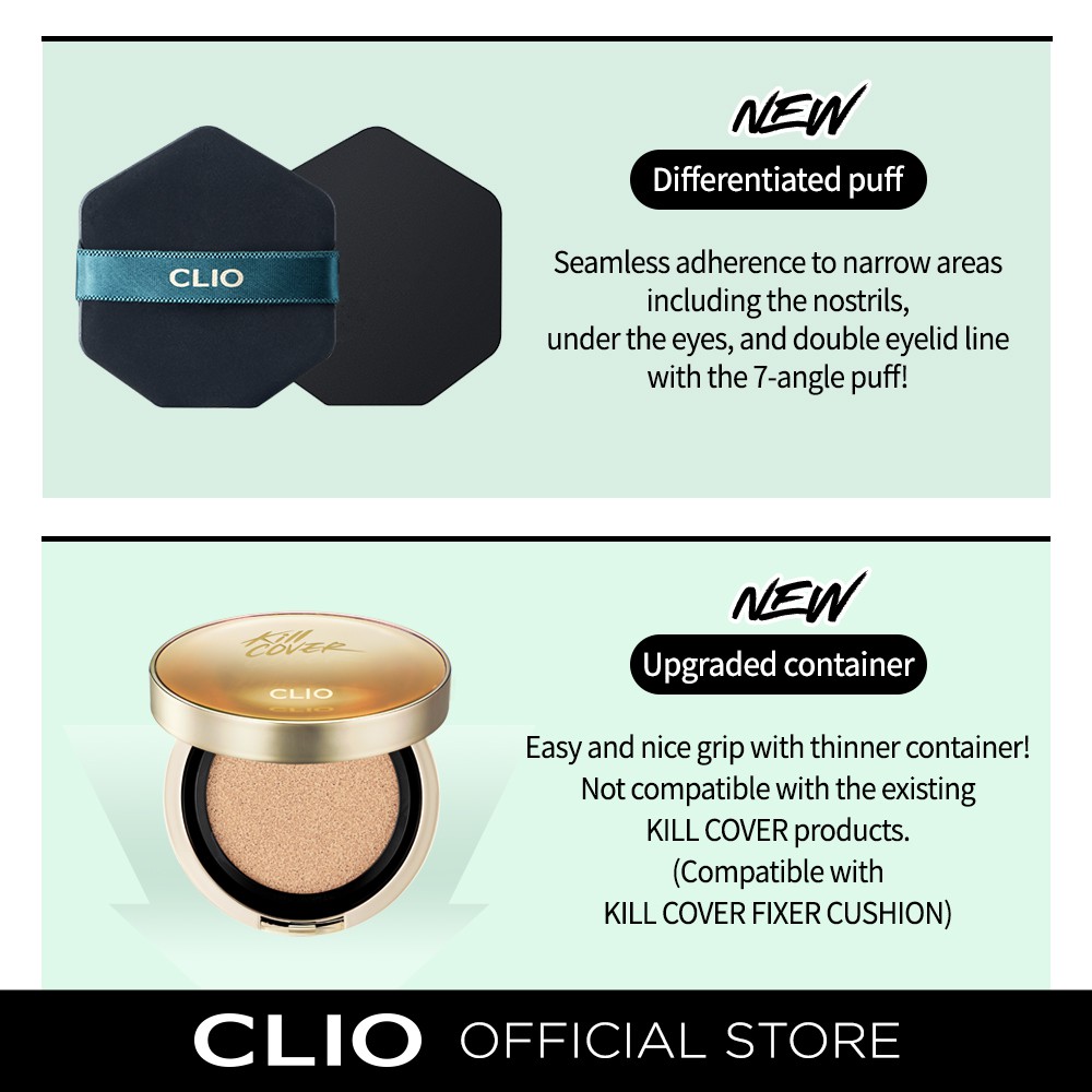 Phấn Nước CLIO Kill Cover Cica Serum Cushion SPF50 15g Kèm Lõi Thay Thế 15g | BigBuy360 - bigbuy360.vn