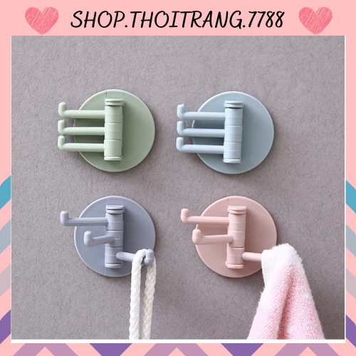 Móc treo quần áo đồ dùng phòng tắm dạng tròn xoay 3 móc 88117 shop thời trang 7788