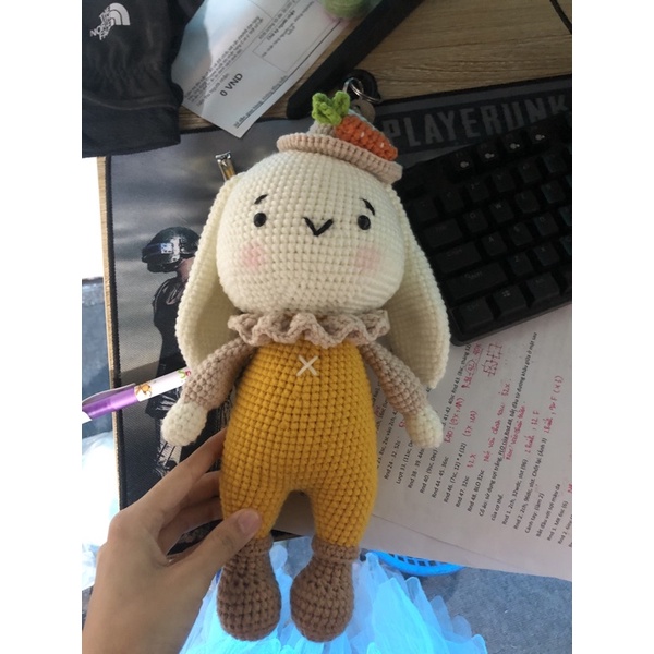 Thú móc len handmade thỏ cà rốt cho bé