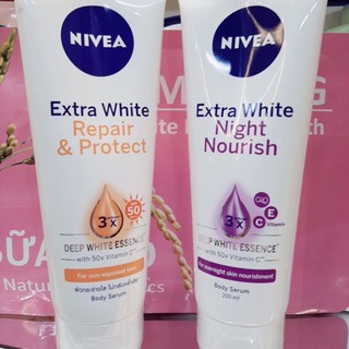 Serum dưỡng thể trắng da chống nắng Nivea Instant White Firming Body Serum 180ml