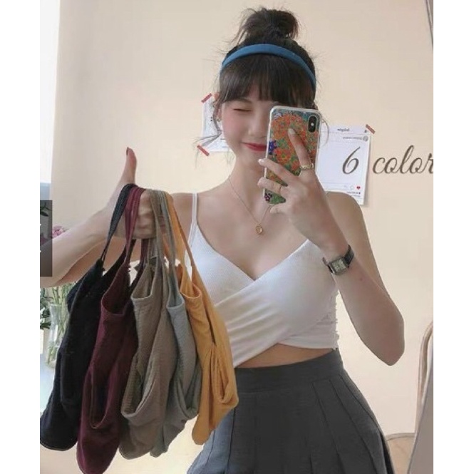 áo bra ,áo lót ❤️FREESHIP❤️ áo bra cotton vạt chéo siêu xinh mã 233