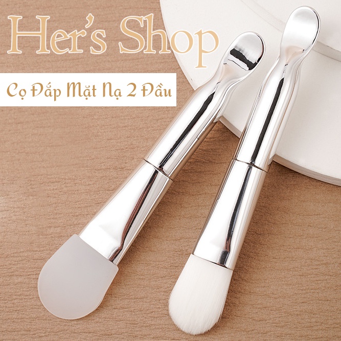 Cọ Đắp Mặt Nạ Chăm Sóc Da 2 Đầu Cao Cấp Tiện Dụng - Cọ Silicone Và Sợi Lông Mềm Nhỏ Gọn Quét Mặt Nạ Chuyên Nghiệp