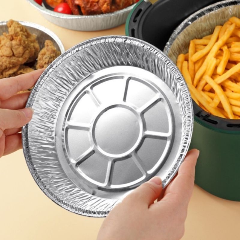 Combo 10 Khay giấy bạc lót nồi chiên không dầu , khuôn giấy bạc lót nồi nướng đa năng- Phukientuiloc