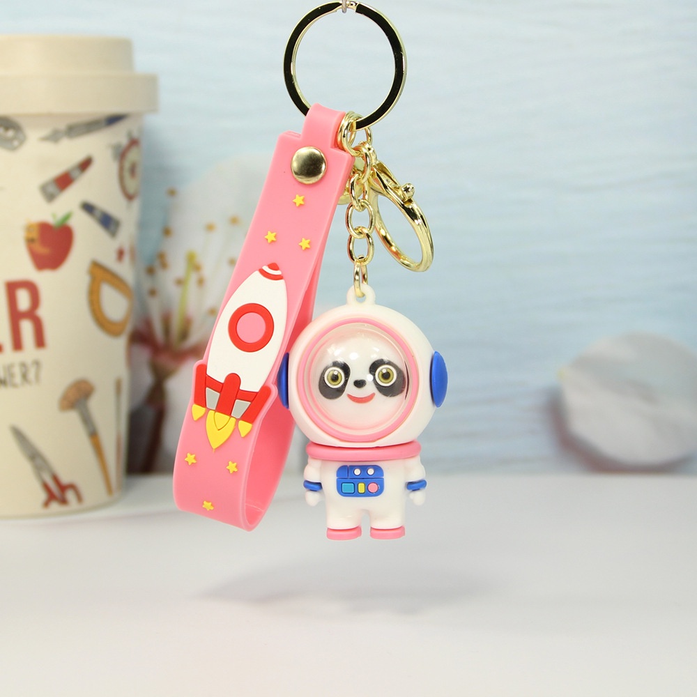 Móc khóa phi hành gia hình gấu trúc hoạt hình dễ thương