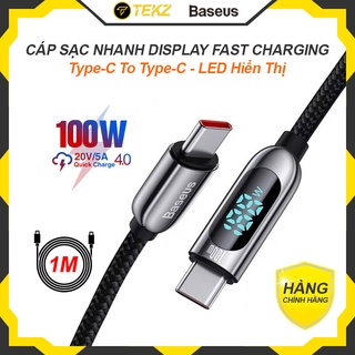 Dây sạc nhanh dual type-c baseus display fast charging data cable pd 100w, 20v/5a dùng cho macbook, ipad pro, xiaomi