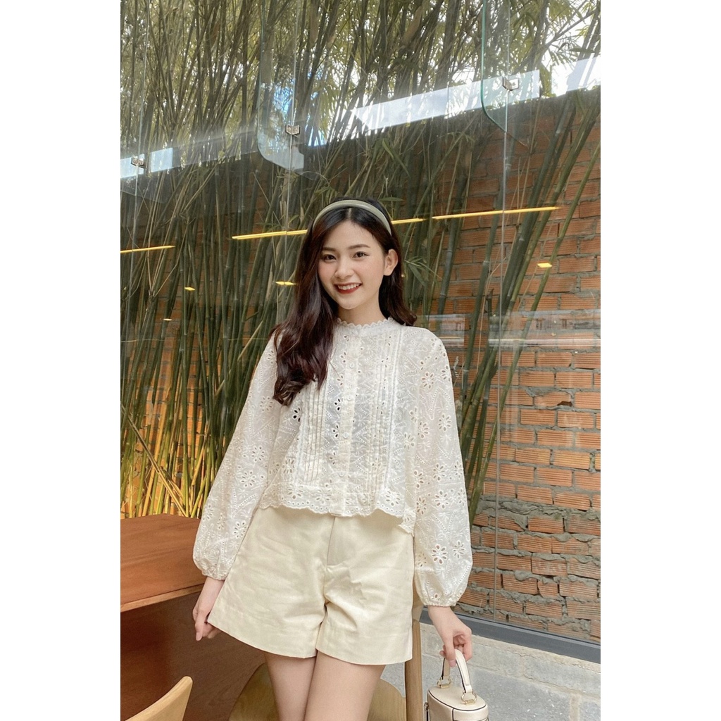 Áo kiểu ren tay dài MAISY TOP