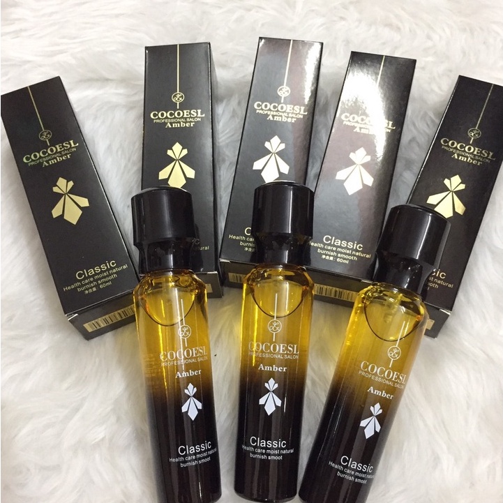 Tinh dầu dưỡng tóc cao cấp COCOESL Amber 60ml - Phục hồi tóc hư tổn và chẻ ngọn