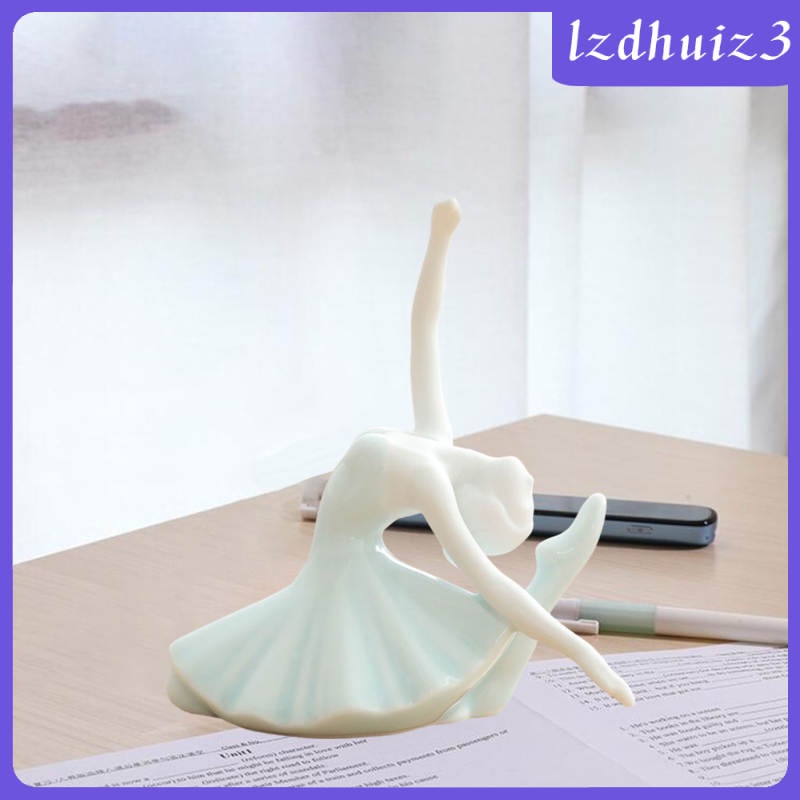 Tượng điêu khắc bằng gốm hình cô gái tập yoga tinh tế trang trí cho bàn làm việc văn phòng kệ tivi quà tặng bạn bè