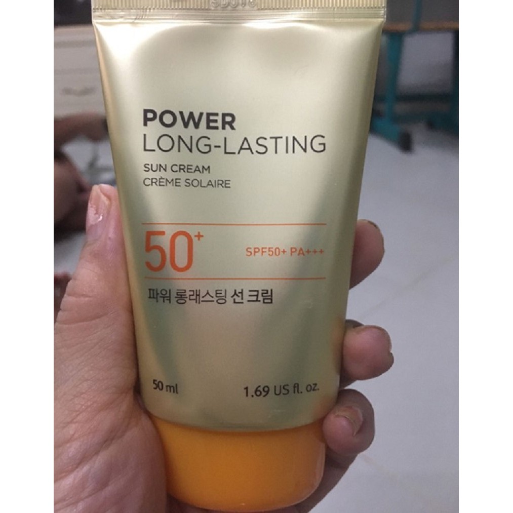 [ Chính Hãng ] Kem Chống Nắng Lâu Trôi The Face Shop Power Long-Lasting Sun Cream Spf50+/Pa+++ Hàn Quốc, Tuýp 50ml