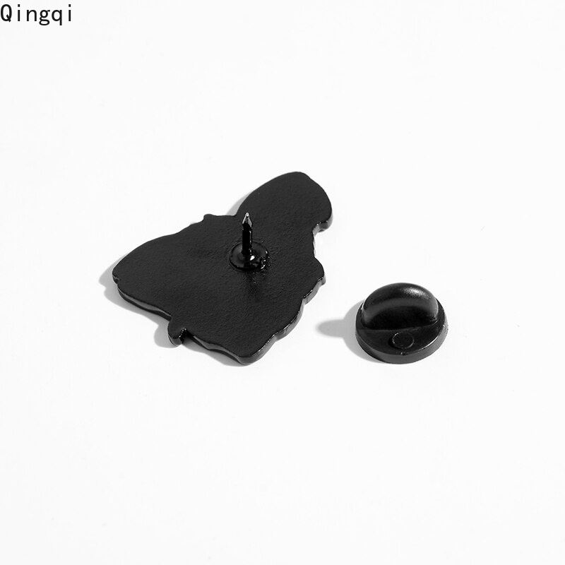 Ghim cài áo MISS ZOE hình bộ xương và mèo phong cách gothic