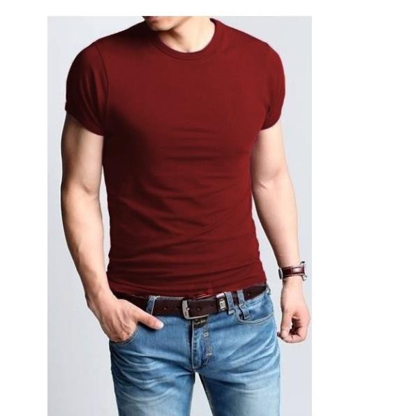 ÁO THUN TRƠN CỔ TRÒN MÀU ĐỎ ĐÔ TAY NGẮN NAM NỮ ( CÓ CẢ SIZE EM BÉ ) 6.99N4 .