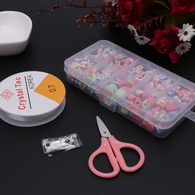 1 Hộp Hạt Acrylic Hoạt Hình Dùng Làm Trang Sức Thủ Công DIY