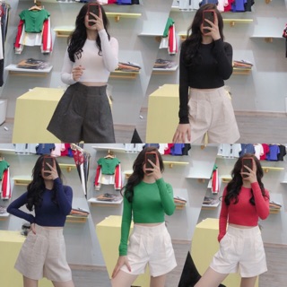 Tclothing - Áo Croptop Nữ Tay Dài - ẢNH CHÍNH CHỦ