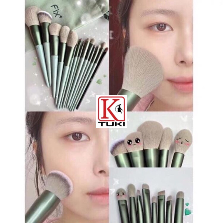 Bộ cọ trang điểm 13 món, kèm túi đựng