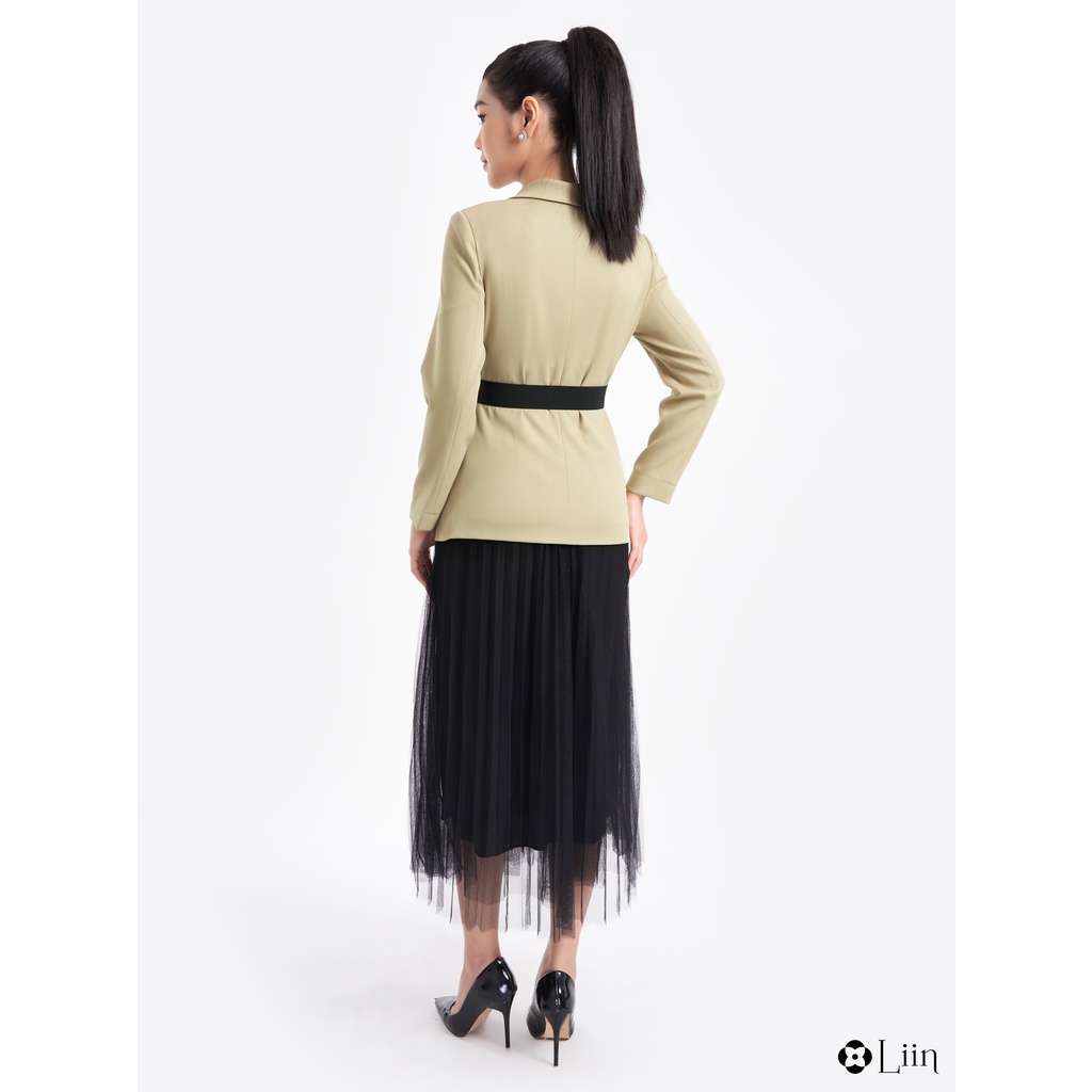 Áo vest nữ thanh lịch mix túi trơn basic dài tay kiểu dáng sang trọng Liin Clothing V5431