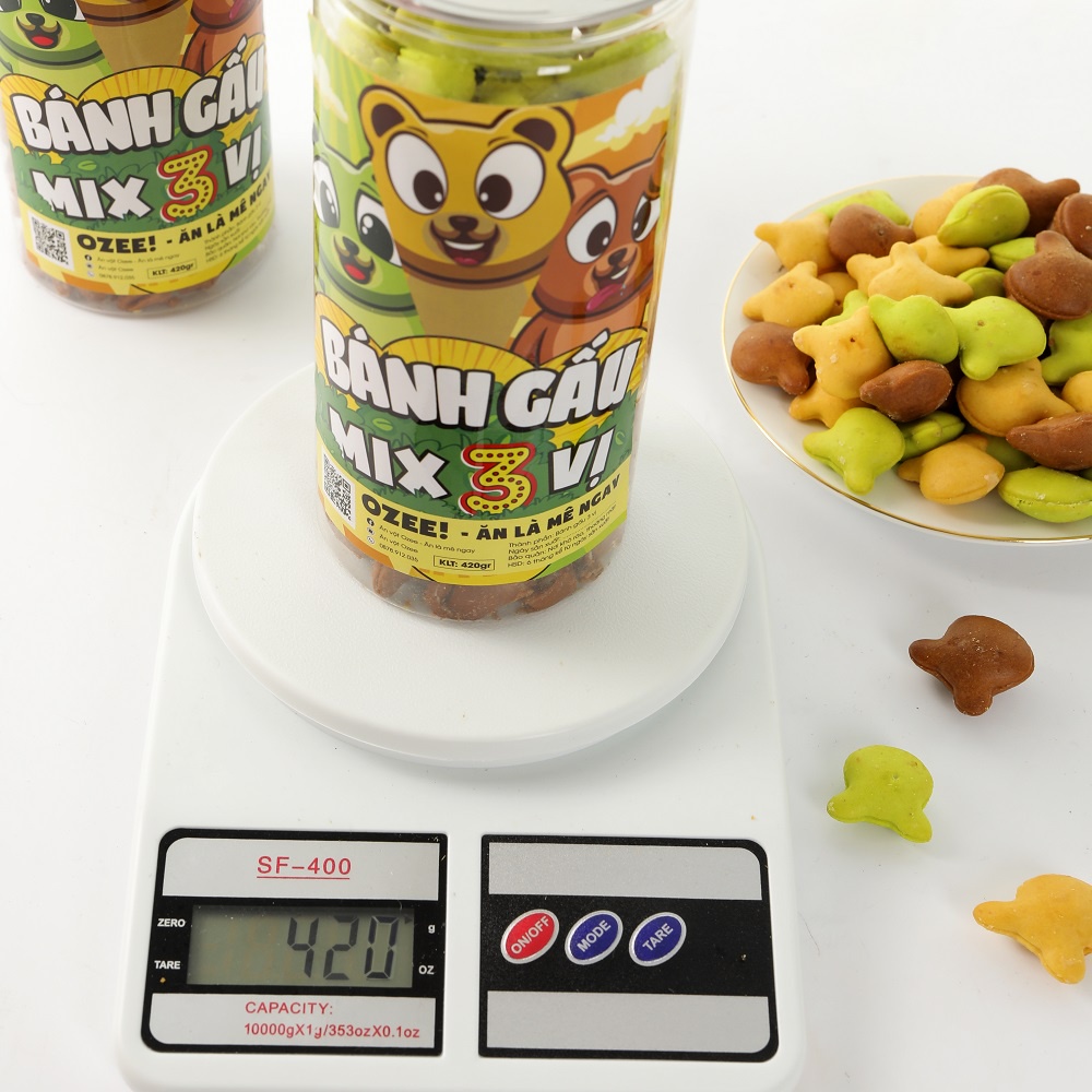 Bánh gấu nhân kem sữa mix 3 vị Ozee hộp 420g siêu ngon đồ ăn vặt Hà Nội