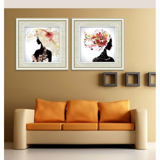 TRANH ĐÍNH ĐÁ CAO CẤP CÔ GÁI NGHỆ THUẬT BỘ 2 BỨC (TRANH CHƯA ĐÍNH)