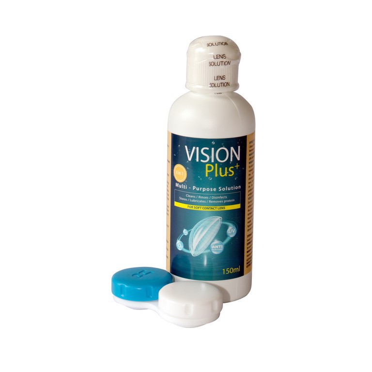  Dung Dịch Ngâm Kính Áp Tròng Vision Plus + loại 150ml ( Nước ngâm lens )