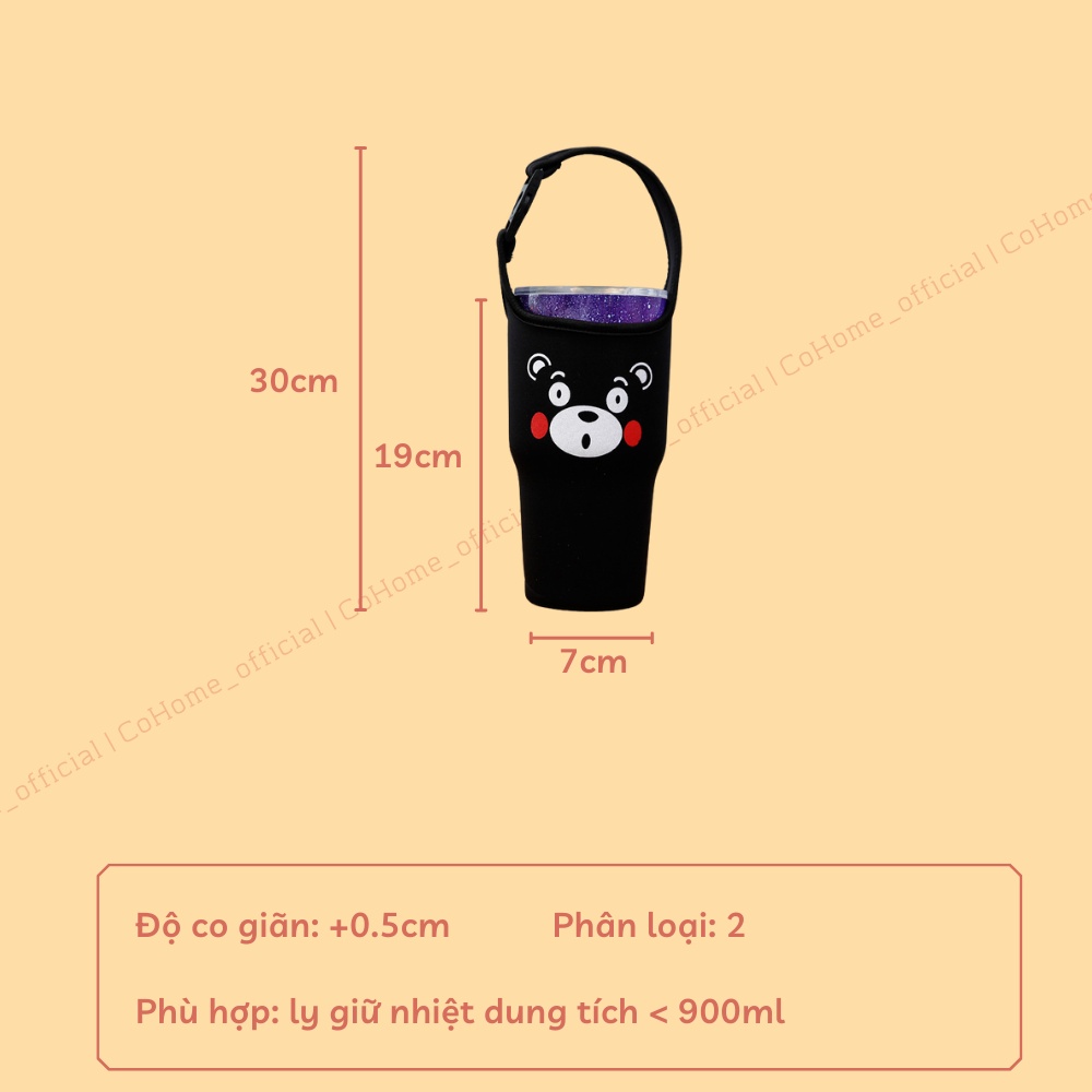 Túi đựng bình nước, ly giữ nhiệt 5 mẫu cỡ lớn chống xước, dung tích 900ml bền đẹp