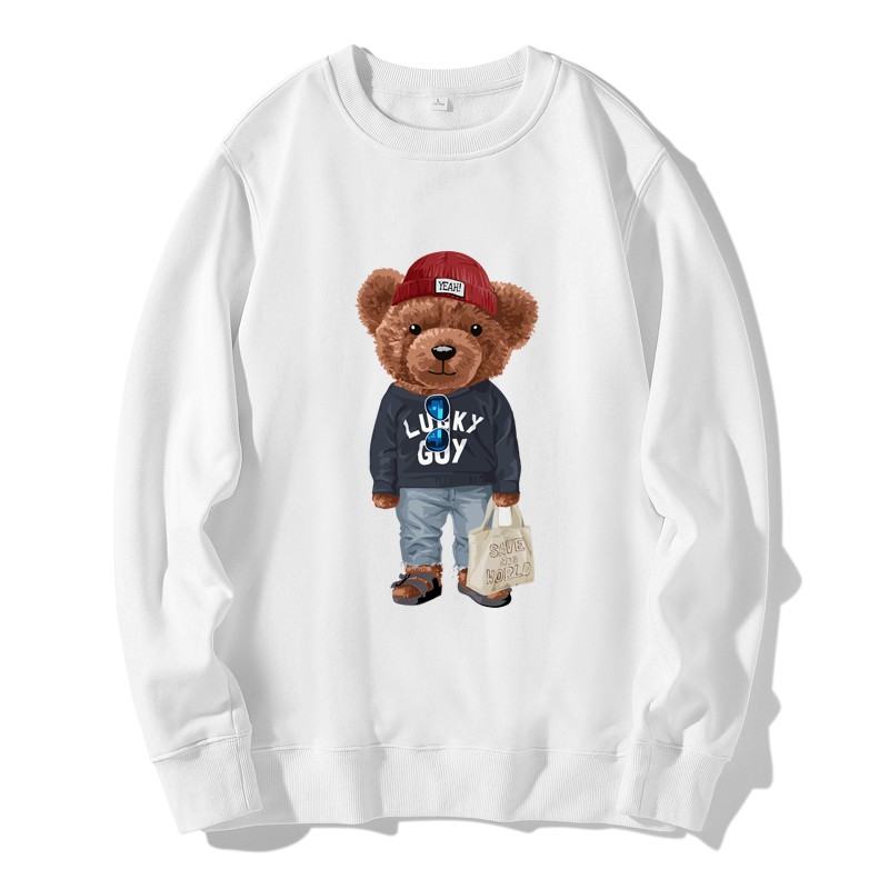 Áo Sweater phong cách Ulzzang Hàn Quốc tay dài họa tiết in hình Gấu Teddy cá tính CoolZ CZ605