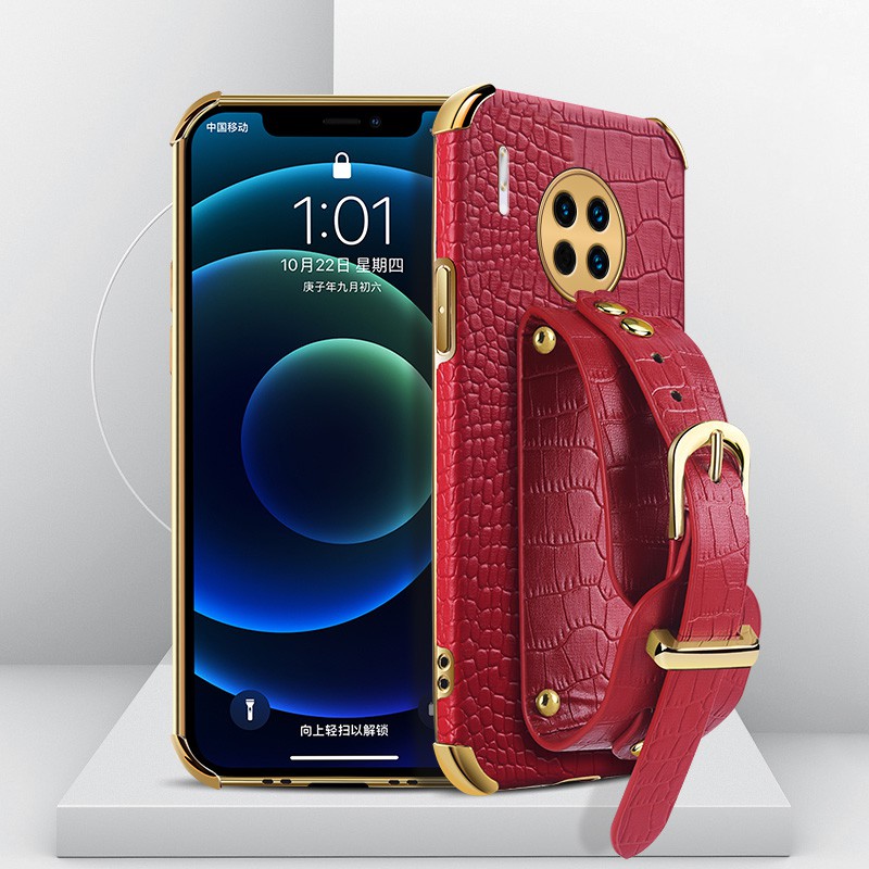 Huawei Mate 20 Mate 20 Pro Mate 30 30 Pro 40 40 Pro 40 Pro+ Crocodile Pattern Leather Soft Phone Case Fashion Wristband Back Cover
