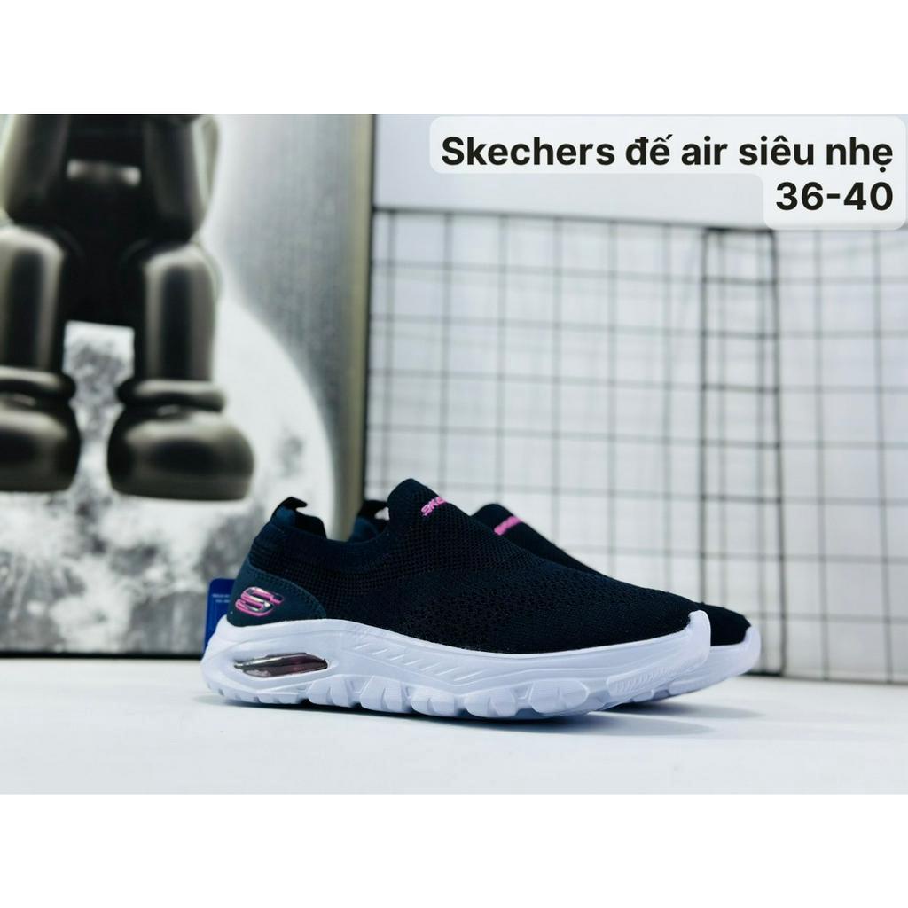 Giày skechers nữ đế hơi siêu nhẹ êm chân, vải co dãn thoáng khí