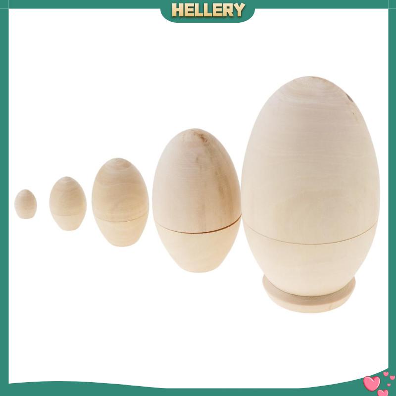 Bộ 5 Búp Bê Nga Matryoshka Bằng Gỗ Chưa Sơn