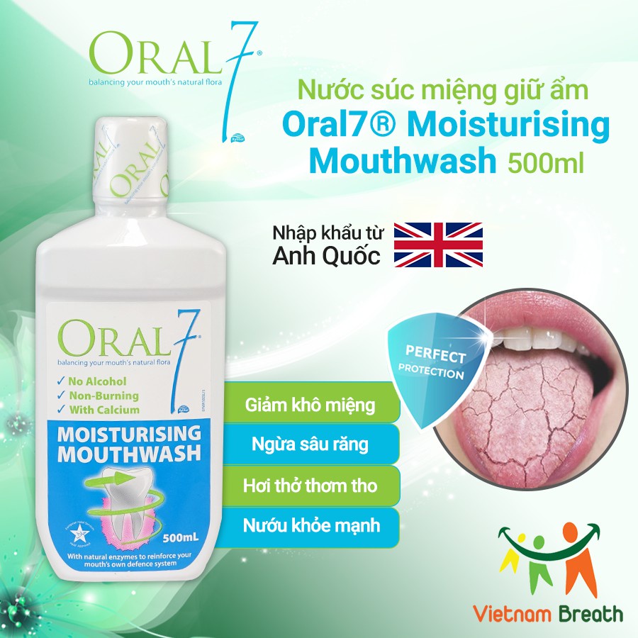 Nước súc miệng giữ ẩm ORAL7 dùng cho người khô miệng/ Anh