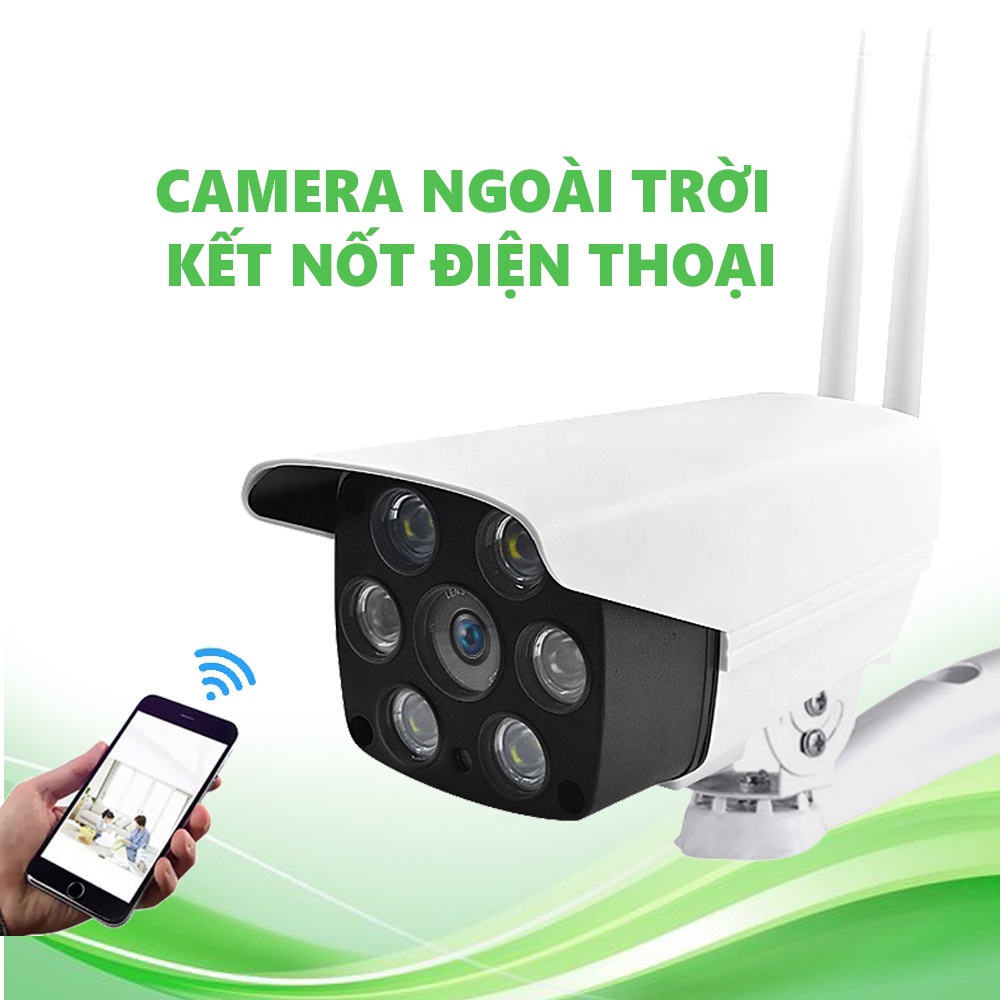 Camera giám sát ngoài trời C6 Cao Cấp, Chuẩn IP65 Chống Nước, Đèn LED Hình Ảnh Có Màu Ban Đêm, Đèn Hồng Ngoại, Đàm Thoại