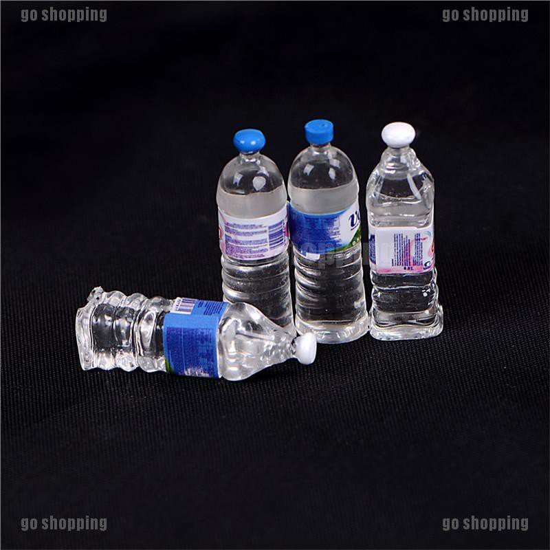 {go shopping}4Pcs Dollhouse Miniature Bottled Mineral Water 1/6 1/12 Scale Model Home Decor