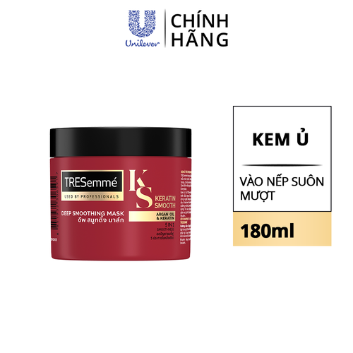 Kem ủ TRESemmé Keratin Smooth Tinh Dầu Argan Vào nếp suôn mượt 180ML