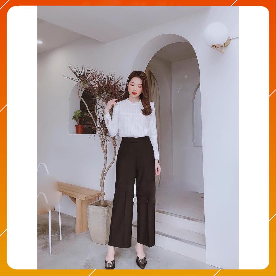 Quần tây ống rộng lưng cao [Hàng Cao Cấp] Quần tây nữ ống rộng khoá sườn, vải tuyết mưa sang xịn mịn | BigBuy360 - bigbuy360.vn