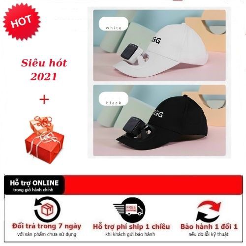 [Siêu hot ] Mũ Lưỡi Trai Tích Hợp Quạt Năng Lượng Mặt Trời Có Cổng Sạc Usb Tiện Dụng Tặng kèm phần quà đặc biệt