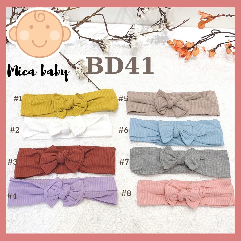 Băng đô thun gân co dãn đính nơ đáng yêu cho bé Mica Baby BD41