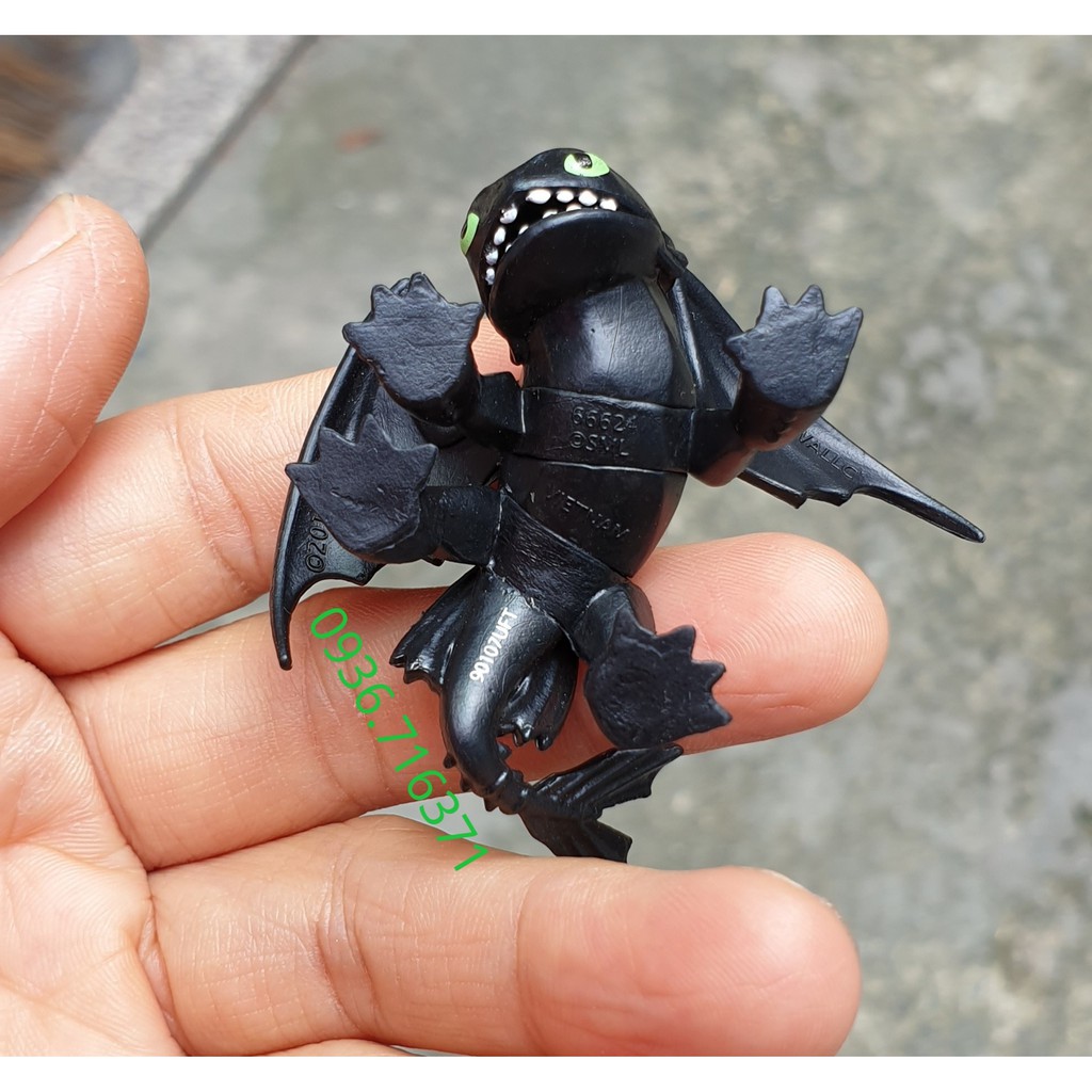 Combo 2 Mô hình nhân vật Rồng Mini màu đen và màu xanh  trong phim "Bí Kíp Luyện Rồng"