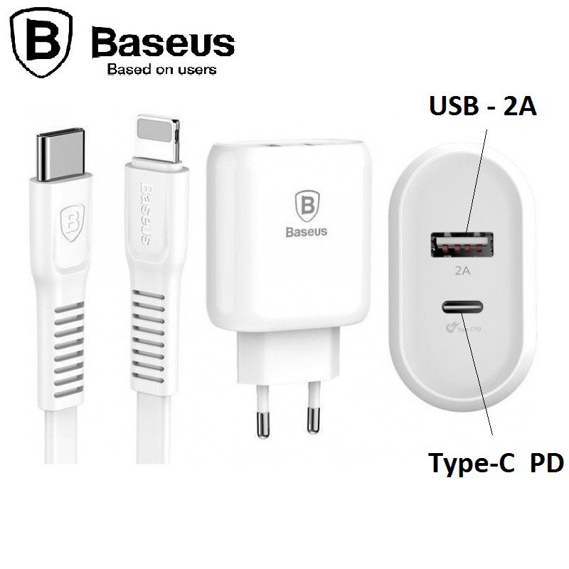 Bộ sạc nhanh Baseus Bojure Type C PD + U Quick charge 32W iPhone / IPad / MacBook chính hãng / MuaLeGiaRe