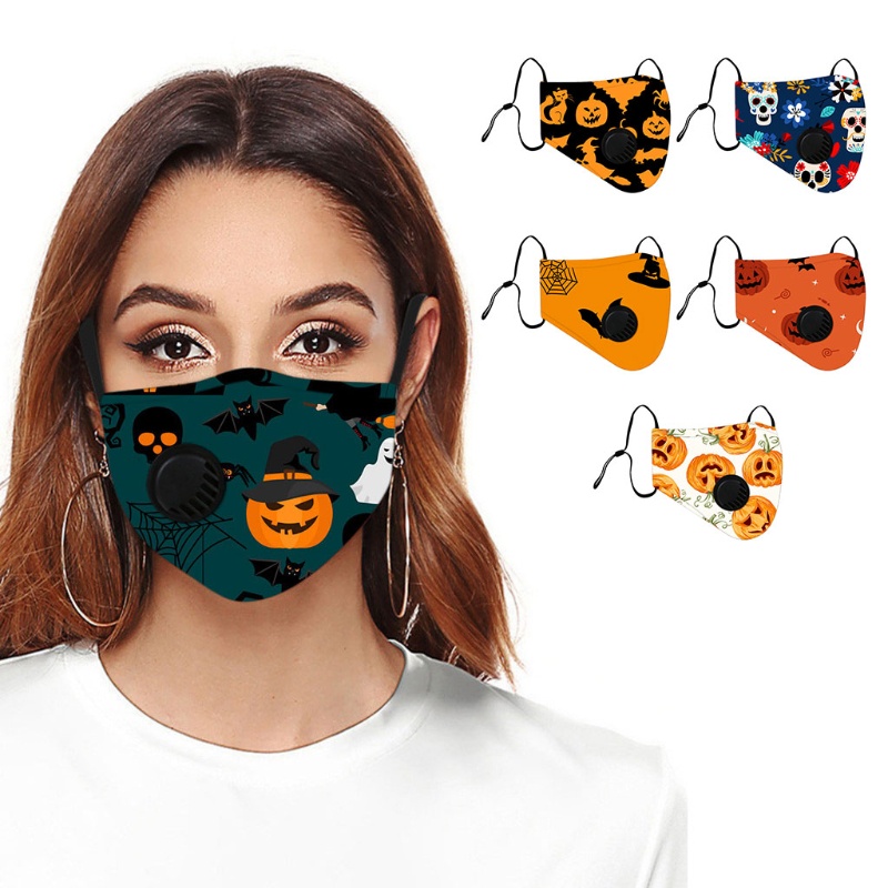 Van Thở Chống Gió Chống Bụi In Họa Tiết Halloween Hoạt Hình Bảo Vệ Miệng Có Thể Giặt Rửa Cho Người Lớn