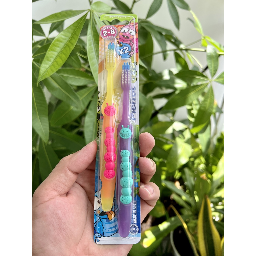 [2-8 tuổi] Combo 2 bàn chải đánh răng Pierrot lông mềm Gusy X2 trẻ em từ 2-8 tuổi/ Tây Ban Nha