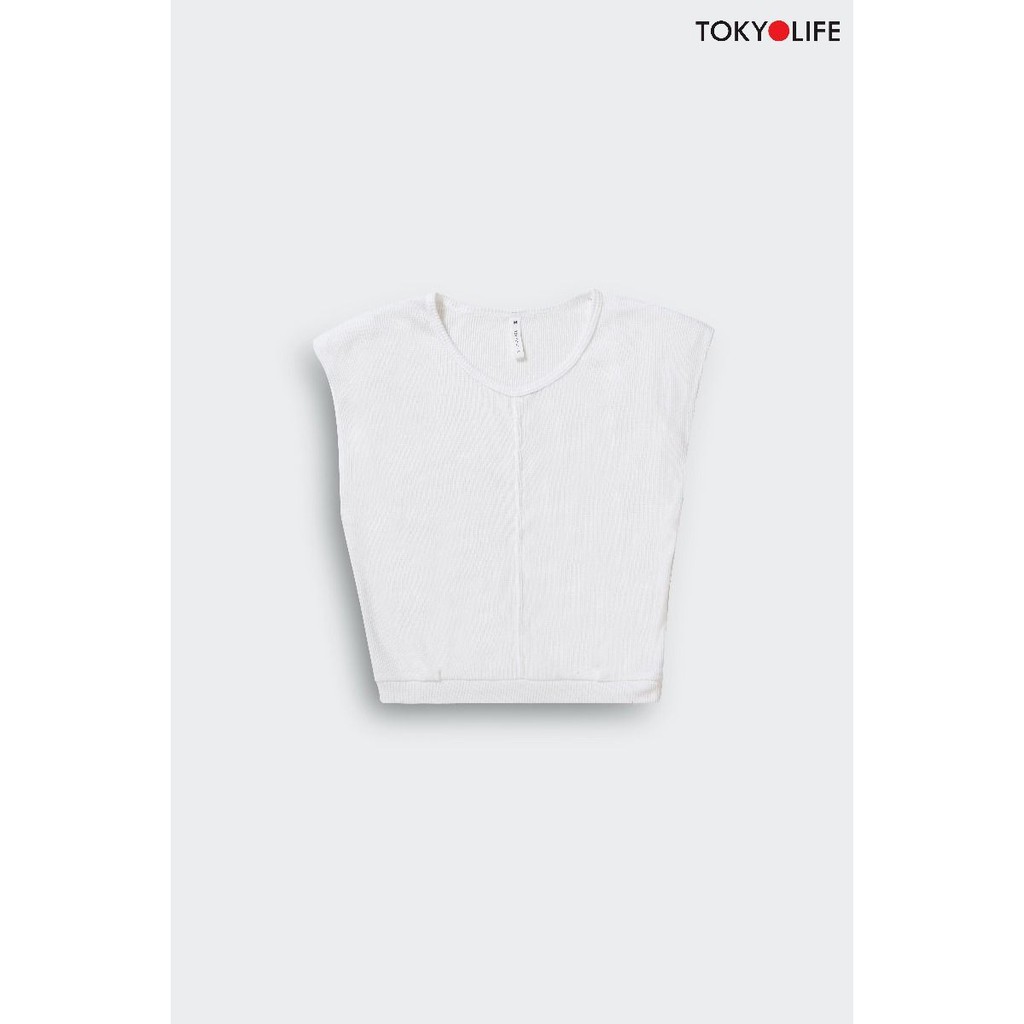 Áo Croptop Nữ TOKYOLIFE cổ tròn độn vai I9CTP505I