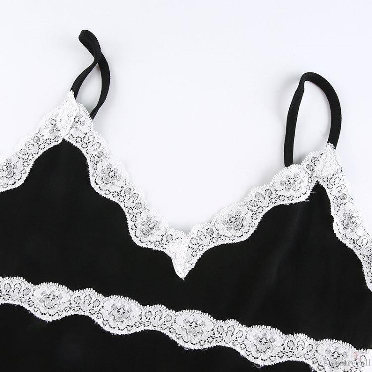 Đầm Ôm Hai Dây Phối Ren Gợi Cảm Cho Nữ | BigBuy360 - bigbuy360.vn