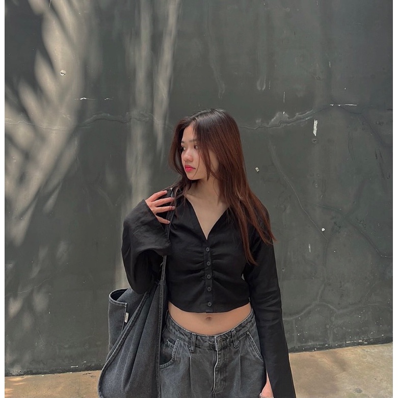 ÁO SƠ MI CROPTOP GIGI