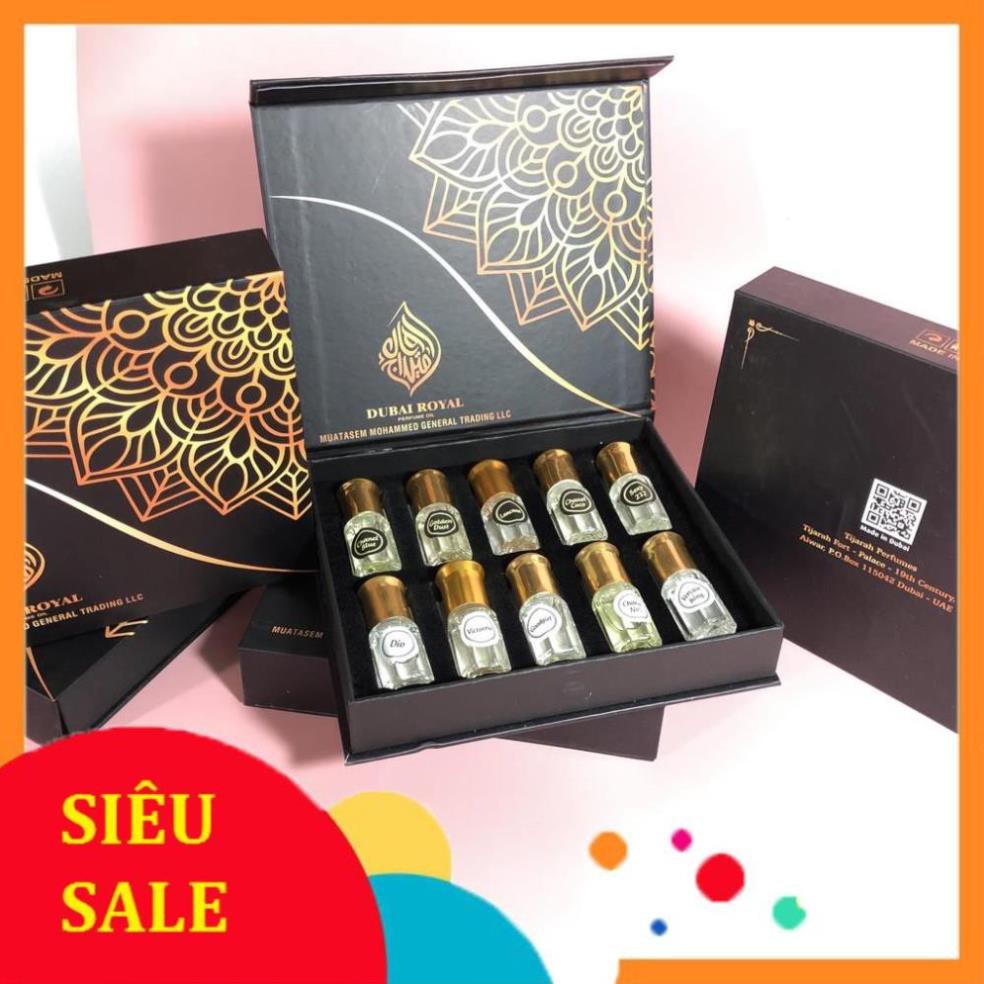 [CAO CẤP][FREESHIP]-Siêu phẩm sét lăn 10 chai Tinh dầu nước hoa Dubai bai hãng Royal | Thế Giới Skin Care