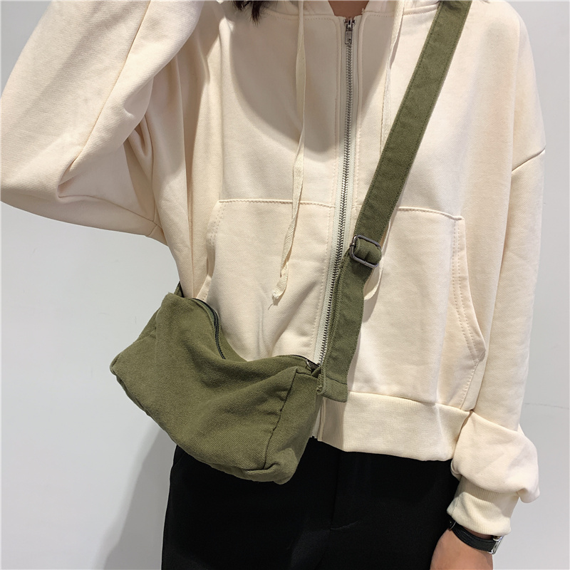 Túi Đeo Chéo Vải canvas mini Đơn Giản Thời Trang Phong Cách Hàn Quốc Cho Nữ